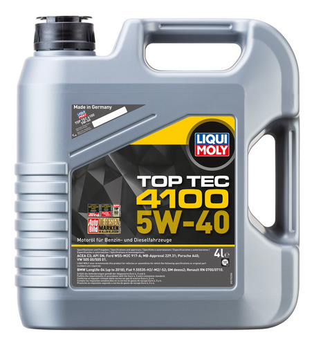 Aceite Motor Sintético 5w40 Top Tec 4100 4lt Liqui Moly Lm-2