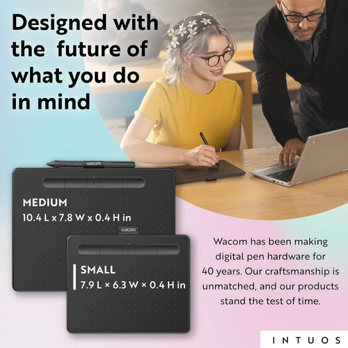 Tableta Grafica Wacom Negro Para Dibujo, Con Bluetooth