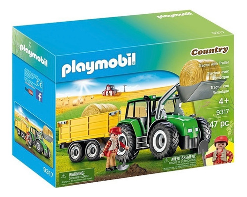Playmobil 9317 Tractor Con Remolque Original.