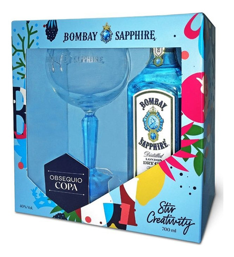 Ginebra Bombay Sapphire + Copa - mL a $214