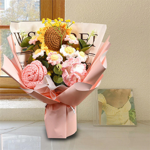 Aplicável A Ramo De Flores De Ganchillo Para Regalar,