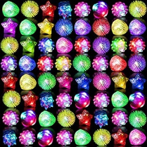 Imagen 7 de 7 de Anillos Silicona Led Y Fingers Flash Fibra Óptica Combo X 50
