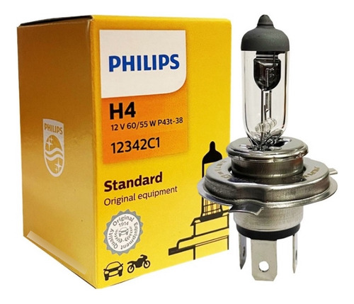 Lâmpada Farol H4 12v 60/55w Philips Standard 12342c1