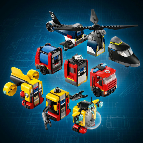 Lego City: Helicóptero, Camión De Bomberos Y Submarino 60462