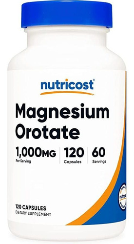 Nutricost Orotar De Magnesio  Mg, 120 Cápsulas - 60 Porcio.