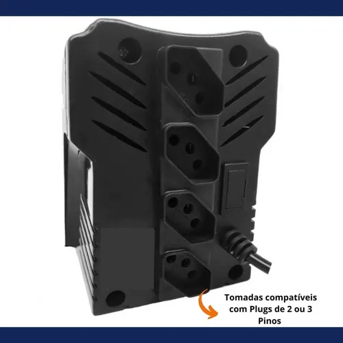 Protetor 500v Eletrônico Para Pc 110/220 Mono | Involts Preto