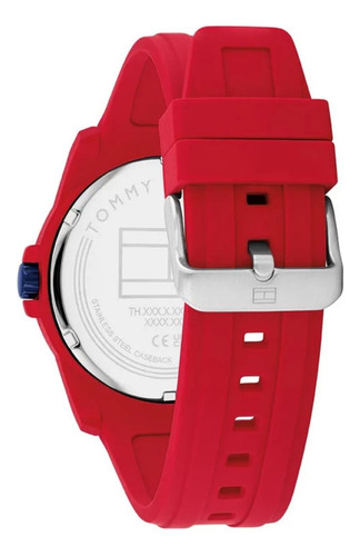 Reloj Unisex Tommy Hilfiger 1710598 Ag Malla Rojo Bisel Rojo Fondo Rojo
