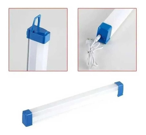 Lampara De Emergencia Recargable Ampolleta Luz Led 17cm Usb.