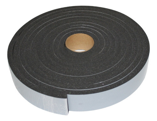 Fita De Vedação Espuma Pvc Adesivado 30mmx5mm- Rolo 30 Mt Cor Preto Liso