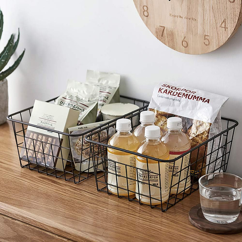 Canasto Organizador Cesta De Ducha Cocina Hierro M 28x17x12