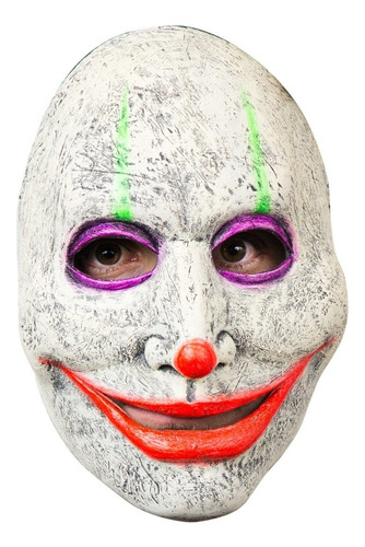Máscara De Payaso Asesino Murder Clown Neon Smile Halloween Color Blanco