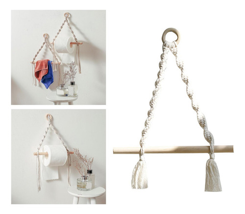 Soporte De Papel Higiénico De Macramé Para Decoración Del
