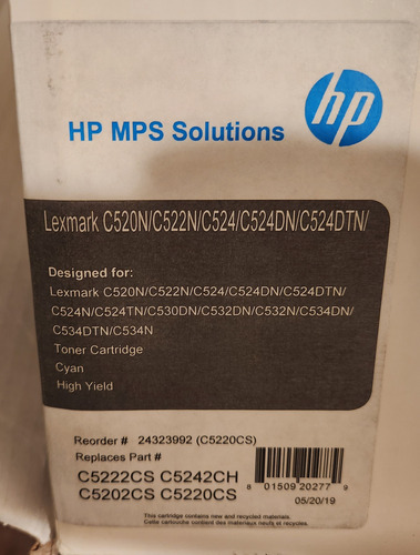 Cartucho Toner Lexmark C5222cs C5242ch C5202cs C5220cs Cian