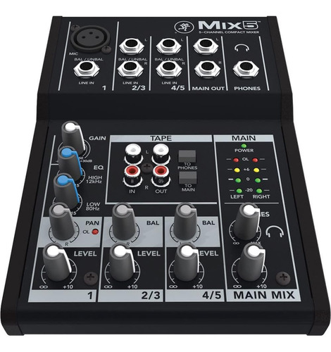 Mackie Mezcladora Compacta, Mixer 5 Canales, Phantom