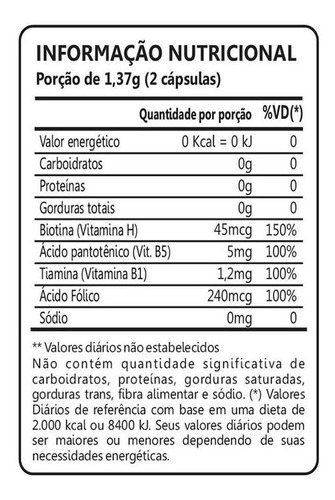 Kit 03 Biotina Cabelo Unhas Vitaminas + Acido Fólico 60 Caps