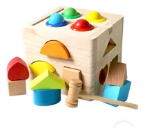 Comprar Juego Madera Montessori Cubo Encajar Figuras Didácticos Bebe