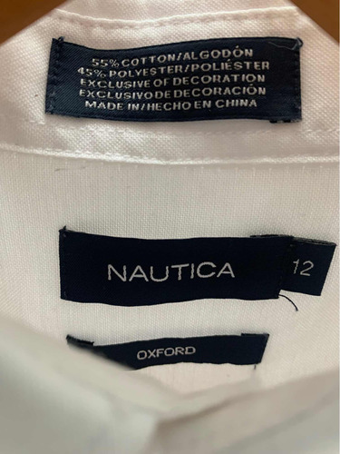 Camisa Blanca Talle 12 - Nautica