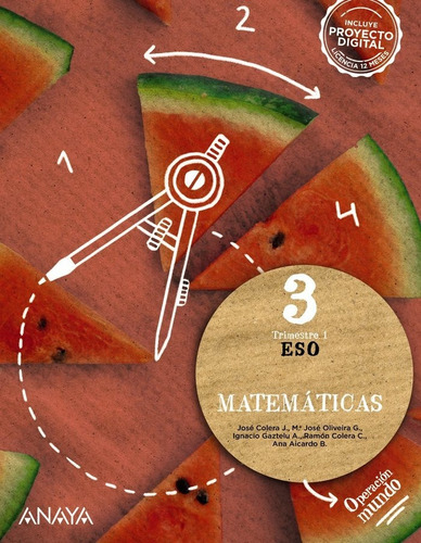 Matematicas 3., De Colera Jimenez, Jose. Editorial Anaya Educación, Tapa Blanda En Español