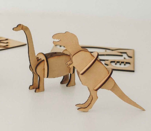 Dinosaurios Para Armar Fibrofacil X25unid Rex Y Cuello Largo
