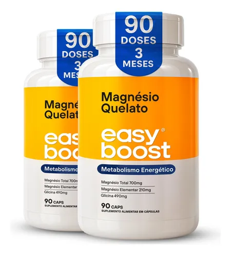 Magnésio Quelato Easy Boost Magnesio Bisglicinato 90 doses Total ...