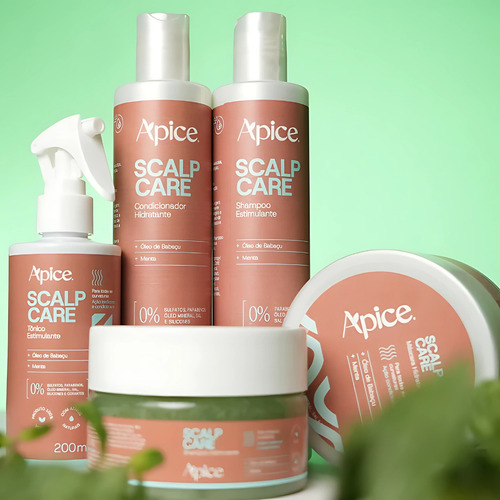 Shampoo Scalp Care Apice Estimulante Vegano Menta 300ml