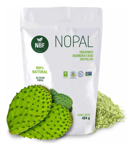 Nopal Orgánico Deshidratado En Polvo 454g Nbf