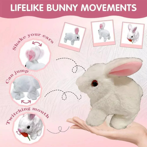 D Conejito De Pascua Eléctrico De Peluche Que Camina Y Hace