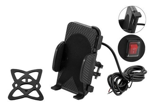 Soporte De Celular Gps Para Moto Con Cargador Usb