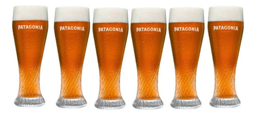 6 Vasos Curvos Importados Cerveza Patagonia 500 Cc En Caja 