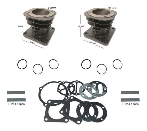 Kit Peças Compressor Chiaperini 10/110 Red Motomil Cmv10 Pl