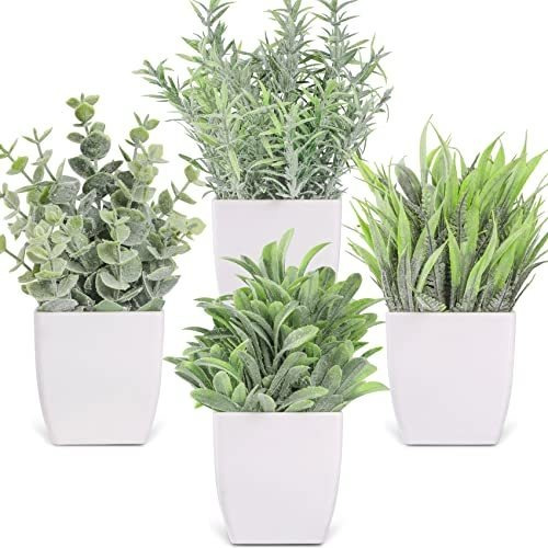 4 Paquetes De Plantas Falsas Mini Plantas En Macetas Ve...