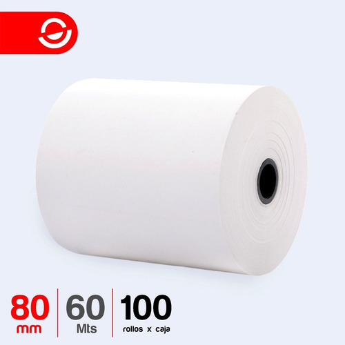 Imagen 1 de 5 de 100 Rollos Papel Térmico 80mm - Fiscal - Comandera 60mts