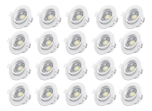 Pack X 20 Downlight Embutir Led 5w Direccionable - Unilux Luz Blanco Neutro