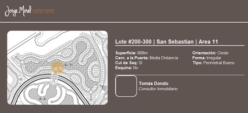 Lote Perimetral Bueno #200-300 - San Sebastian - Area 11 - 888m2 #id 3035
