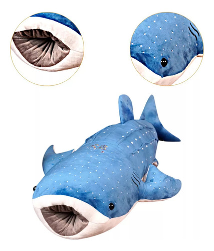 Tiburon De Peluche, Muñeco De 50 Centímetros Azul