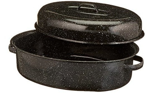 Granite Ware - Asador Ovalado Con Tapa Alta De 18 Pulgadas