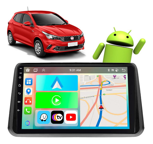 Kit Multimidia 9pol Carplay Fiat Argo 18 19 20 21 22 23 Wifi