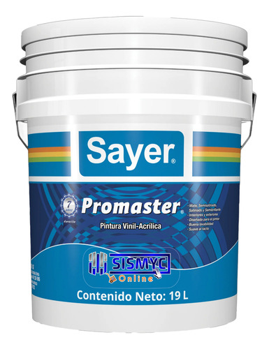 Pintura Sayer Promaster 7 Años Vinil-acrílica 19l Negro