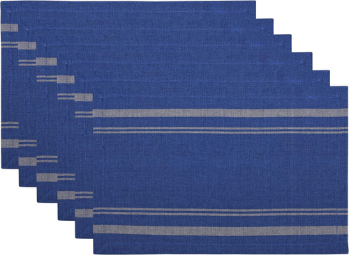 Juego De 6 Manteles Individuales A Rayas Yourtablecloth (azu