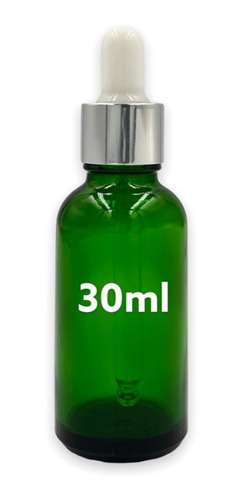 100 Goteros 30ml Frasco Vidrio Verde, Blanco/plateado