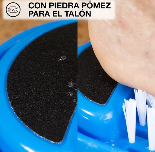 Cepillo Con Piedra Pómez Para Exfoliación De Piel Suave Azul
