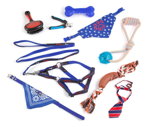 Combo Canino 1 Mix 9 Piezas, Incluye Juguetes Y Accesorios