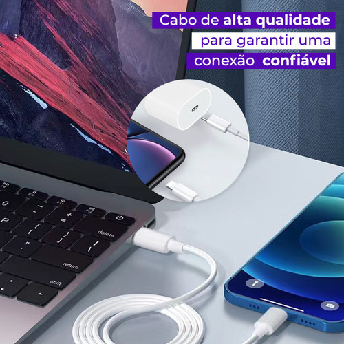 Carregador Turbo 25w Para iPhone 8 X Xr 11 12 13 14 Pro Max