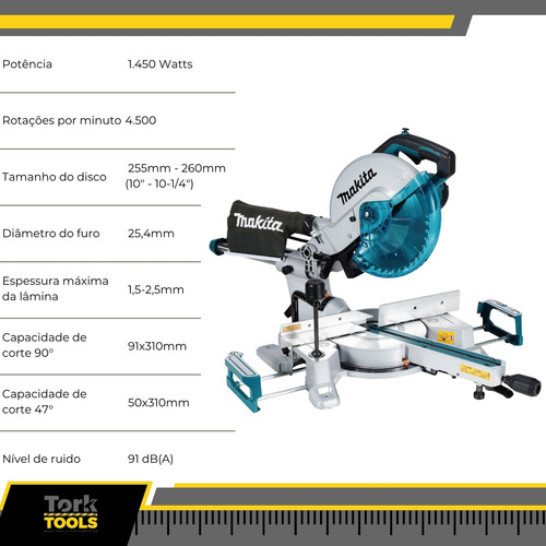 Serra De Esquadria 1450w 4500rpm Led 220v Ls1110f Makita