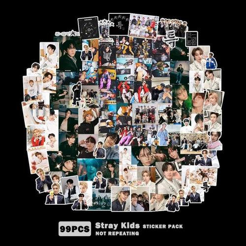 Stray Kids (55 Photocard + Sticker) Kit Pegatina + Lomocard