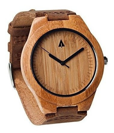 Reloj De Bambu De Madera De Treehut Con El Analogo De Cuarzo