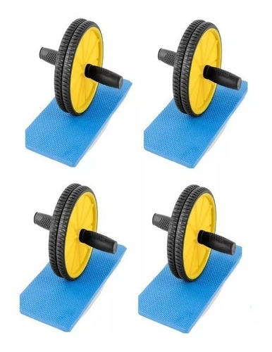 Rueda Abdominal Doble + Alfombra X 4 Unidades