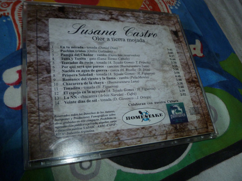 Susana Castro - Olor A Tierra Mojada -cd Excelente -1005 -