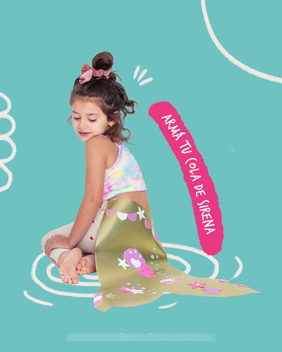 Juego Kit Para Crear Y Diseñar Mi Cola De Sirena -arte Niñas