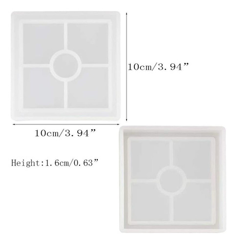 S Moldes Resina Posavasos Silicona Cuadrados 4 Piezas